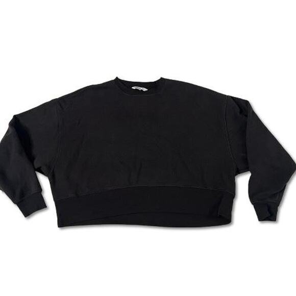 DSG Black cropped women's M comfy crewneck sweatshirt - Picture 1 of 4